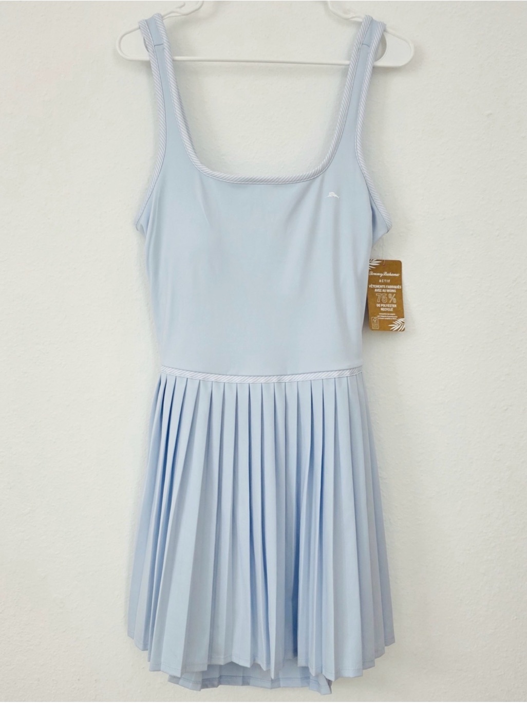 Tommy Bahama Light Blue Pleated Mini Dress